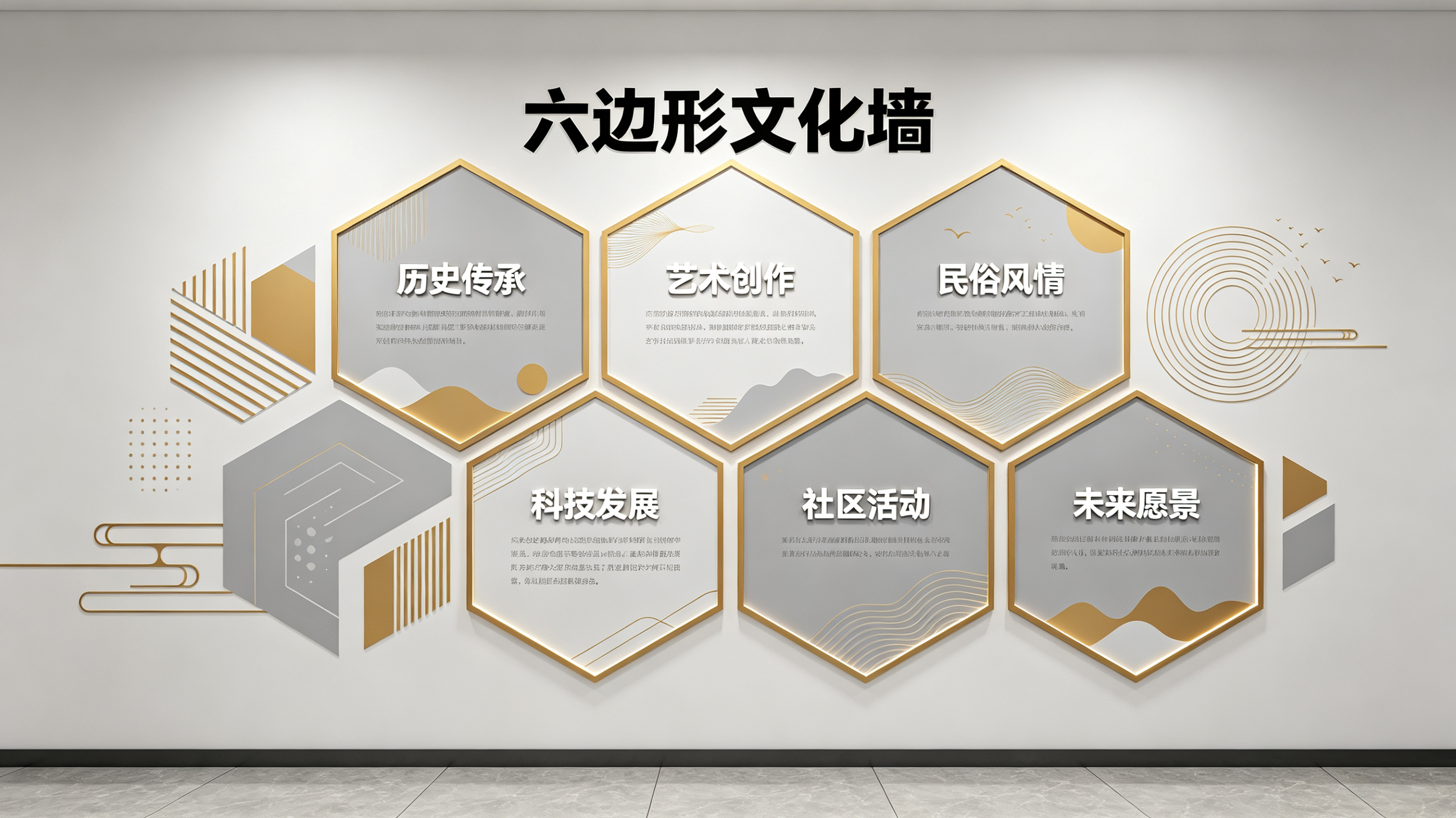 渠县企业文化墙 | 六边形信息美学